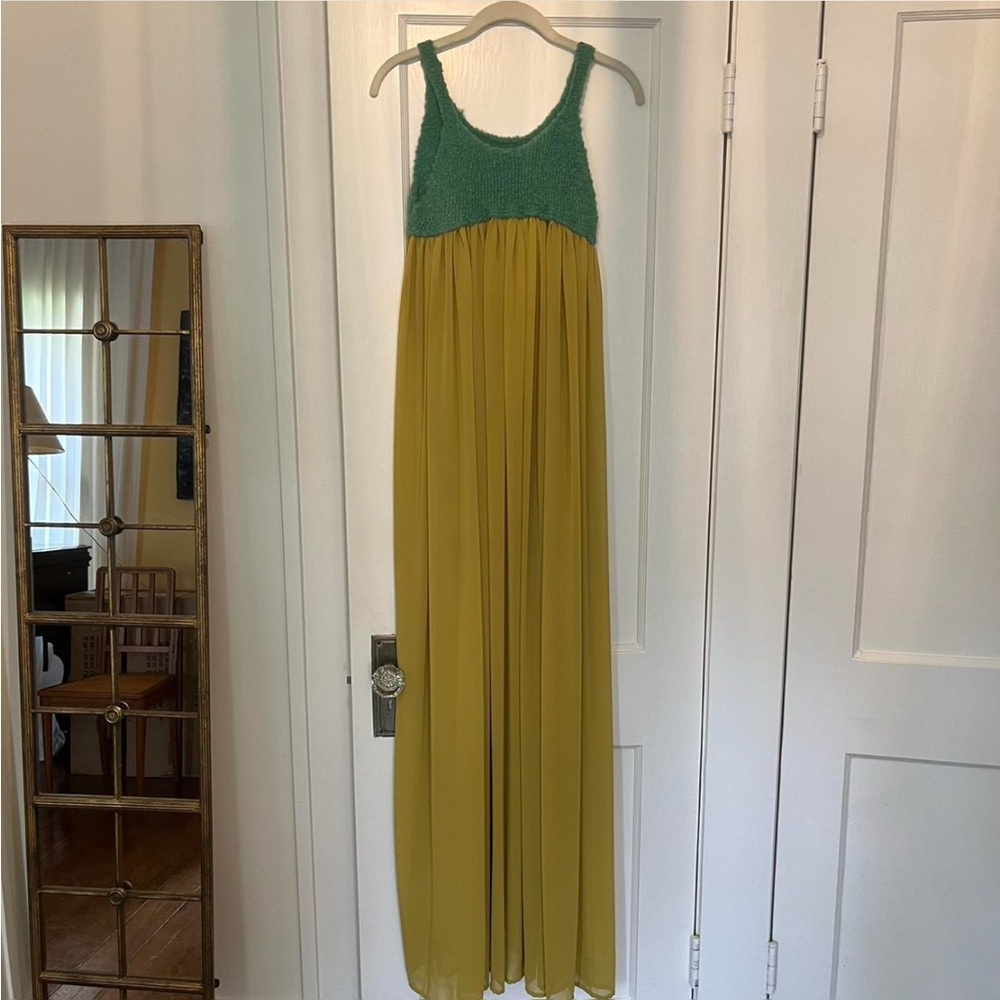 Eckhaus Latta sheer & knitted maxi dress os
